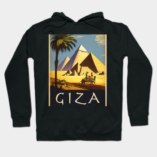 Giza Pyramids Vintage Travel Art Poster Hoodie